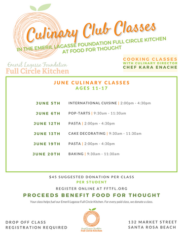 Culinary Club Classes- Ages 11-17